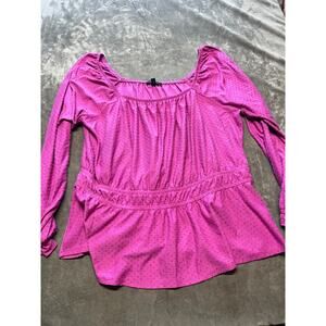 Womens Lane Bryant Size 18/20 pink Long Sleeve Hobnail shirt‎